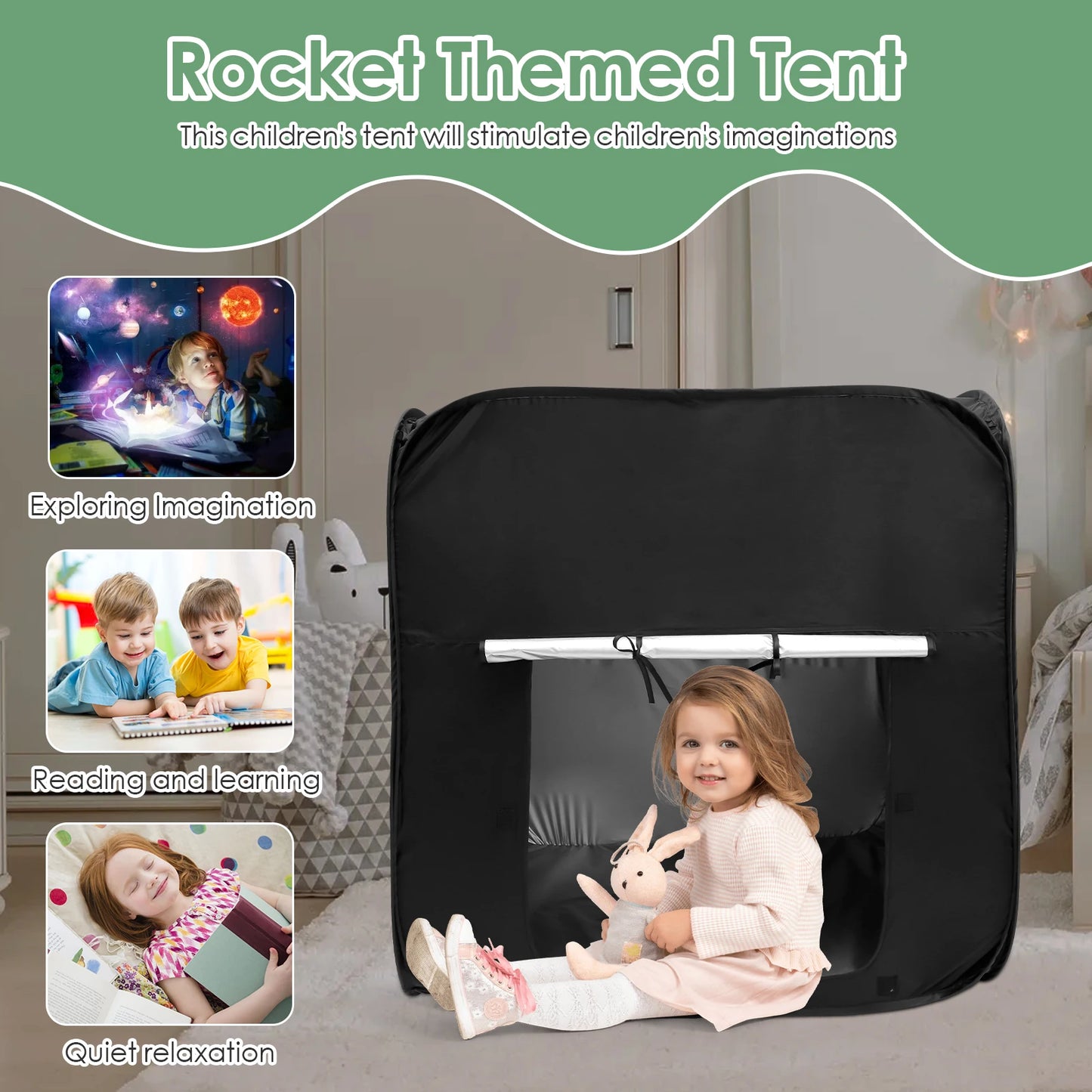 Sensory Tent with Storage Bag-Blackout Calm Space for Neurodivergent Retreat & Regulation