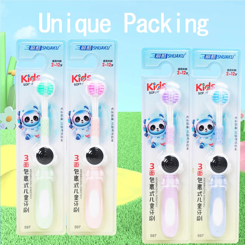 3-Sided Kids Toothbrush – Soft Bristles for Effective, Sensory-Safe Cleaning