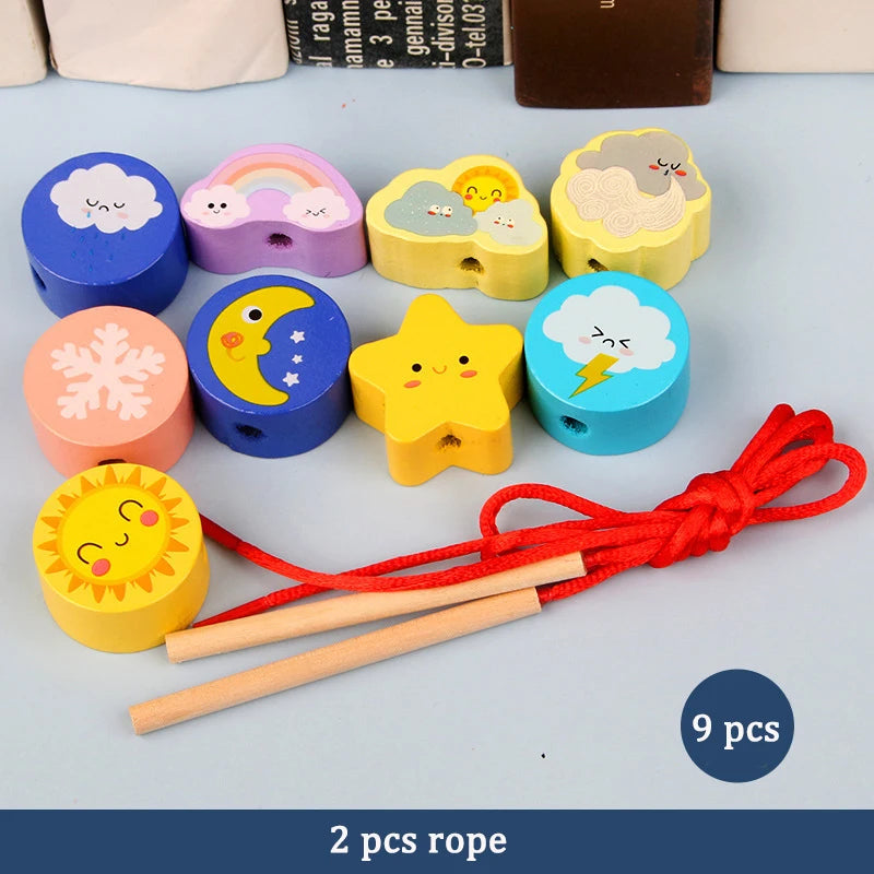 Variety of Lacing Beads Educational Montessori Stringing Toys