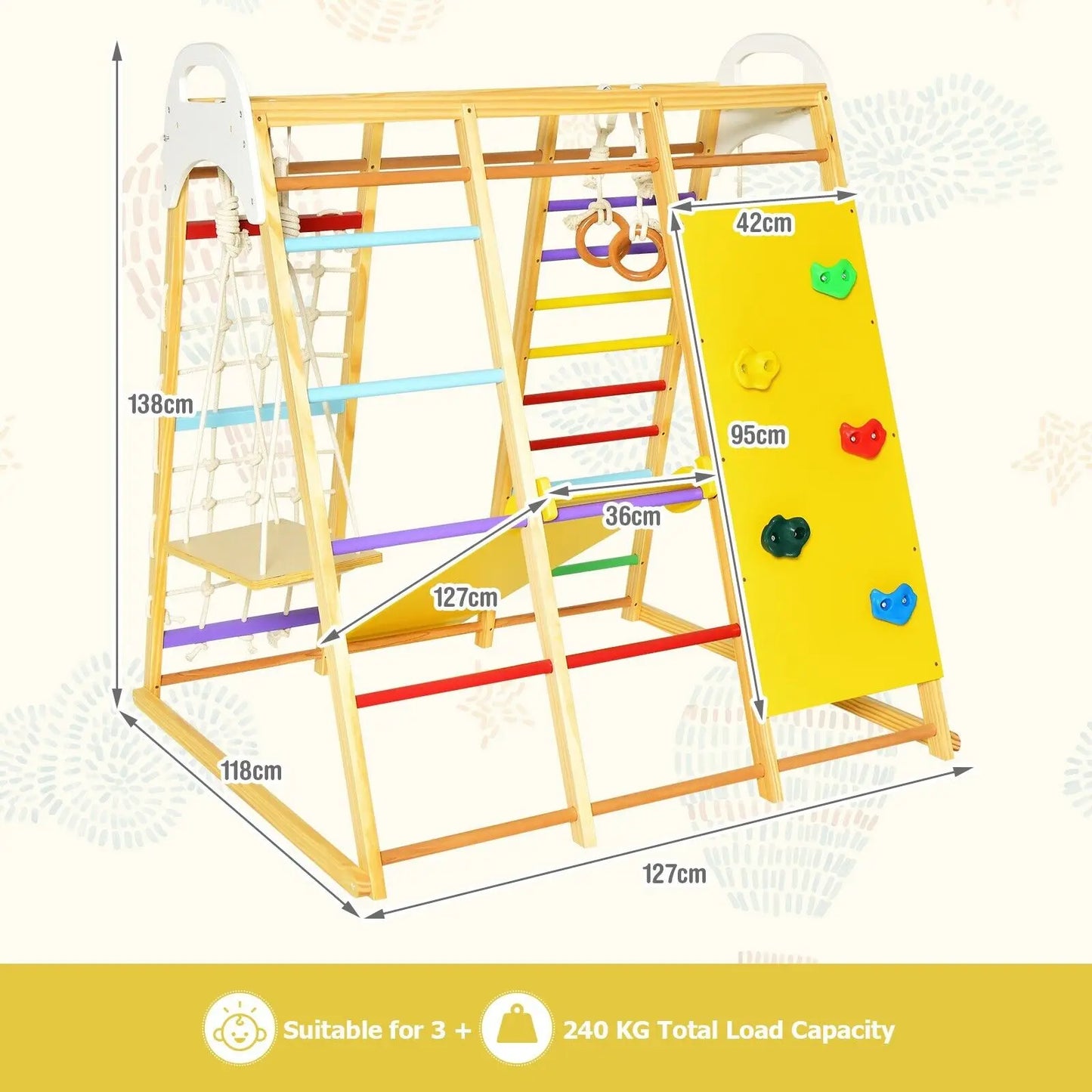 DORTALA 8-in-1 Kids Jungle Gym Playset