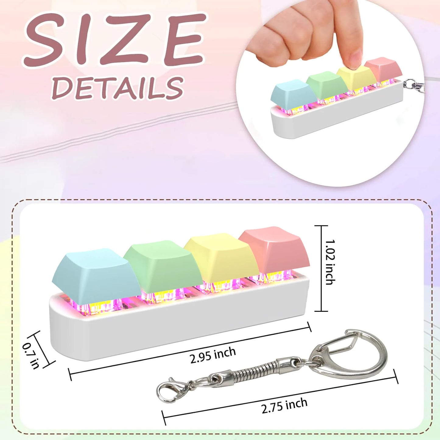 LED Mechanical Key Fidget – 4-Button Shaft Tester for Sensory Grounding & Emotional Regulation