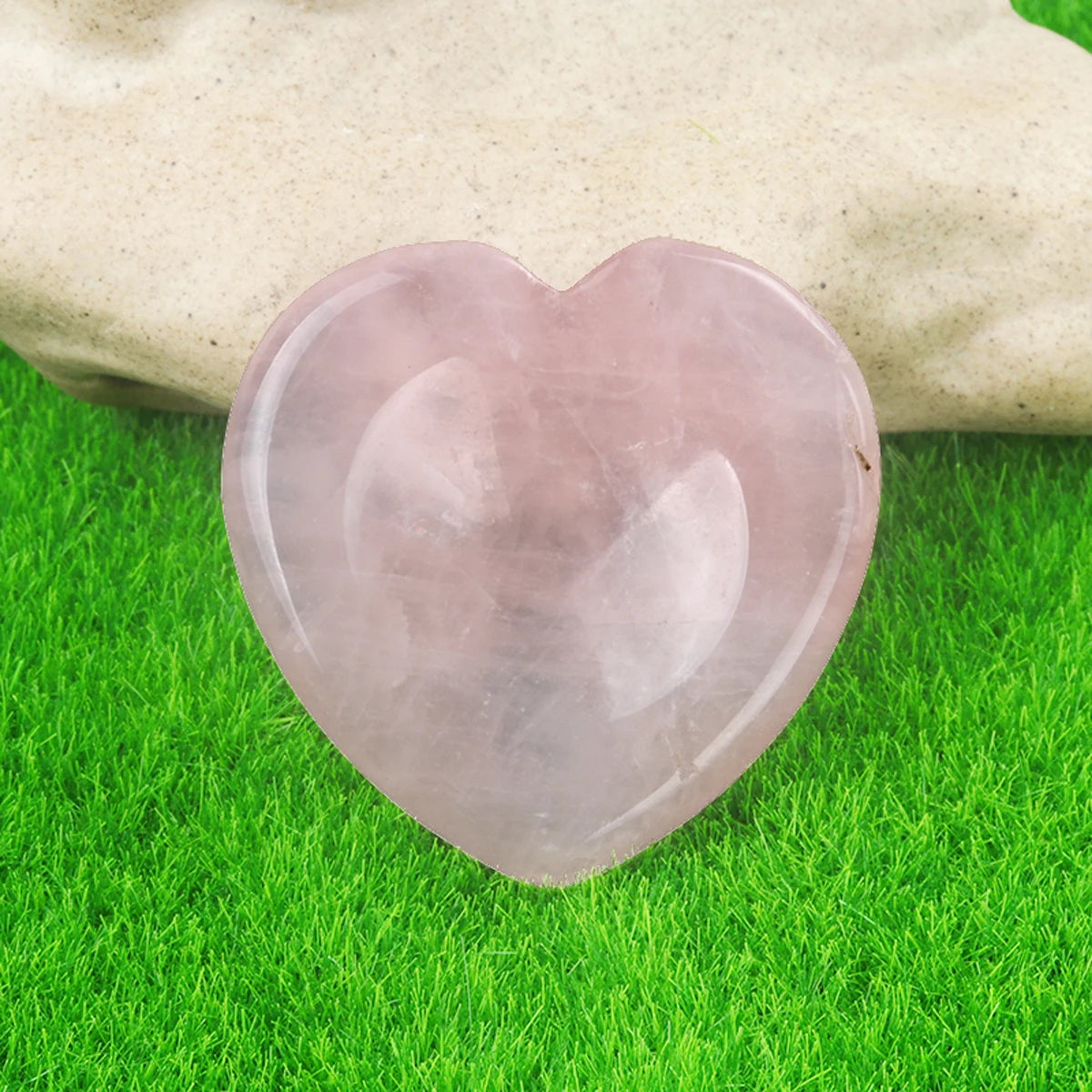 Heart Crystal Worry Stone – Polished Quartz for Stress Relief & Spiritual Grounding