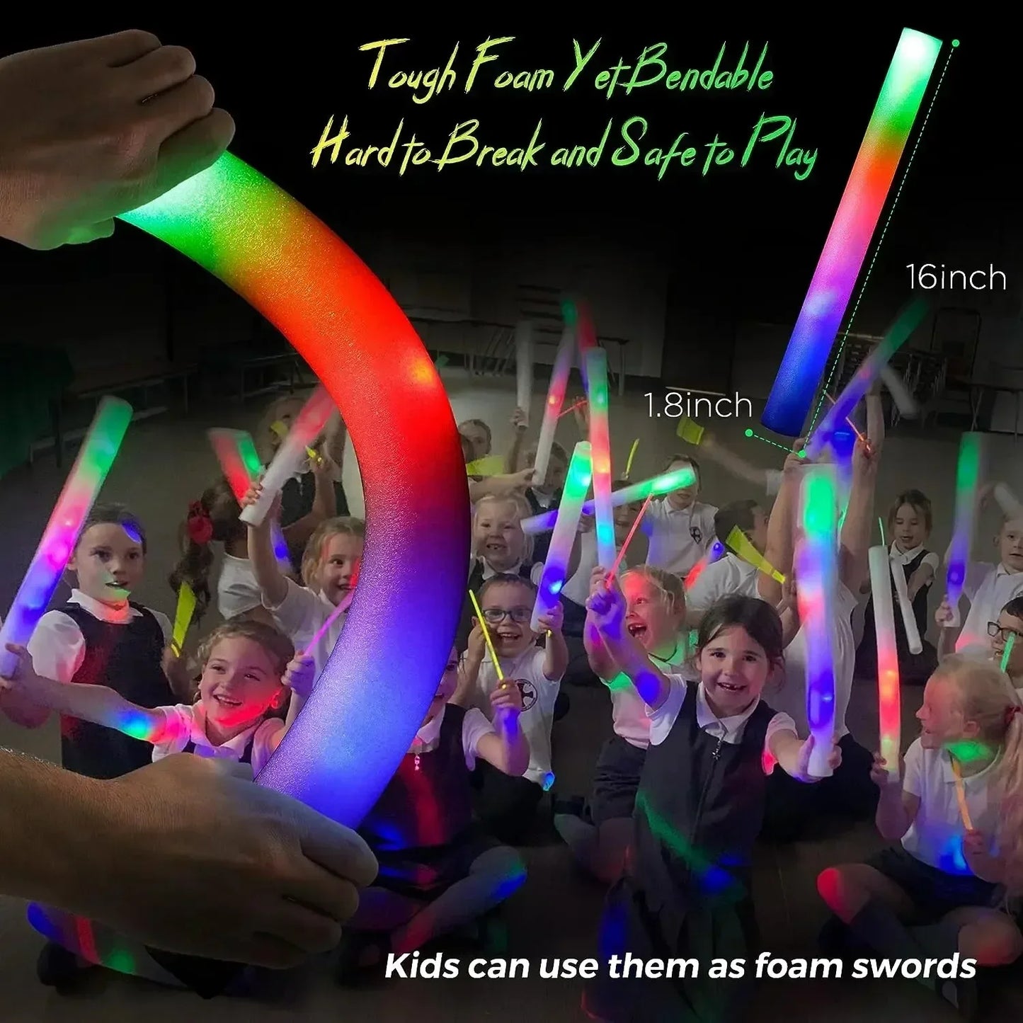 Bright flashing glow stick for sensory-friendly play and calming stimulation