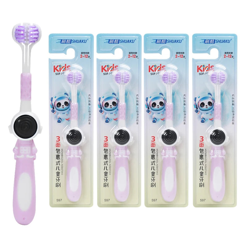 3-Sided Kids Toothbrush – Soft Bristles for Effective, Sensory-Safe Cleaning