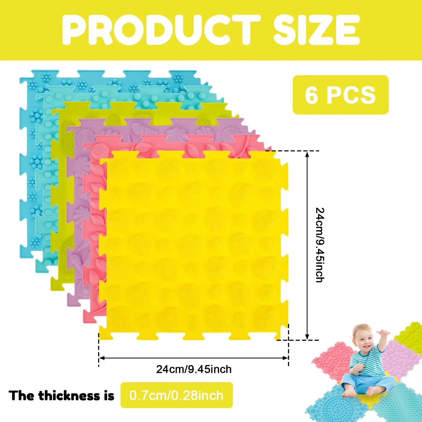 6Pcs Sensory Tactile Mats