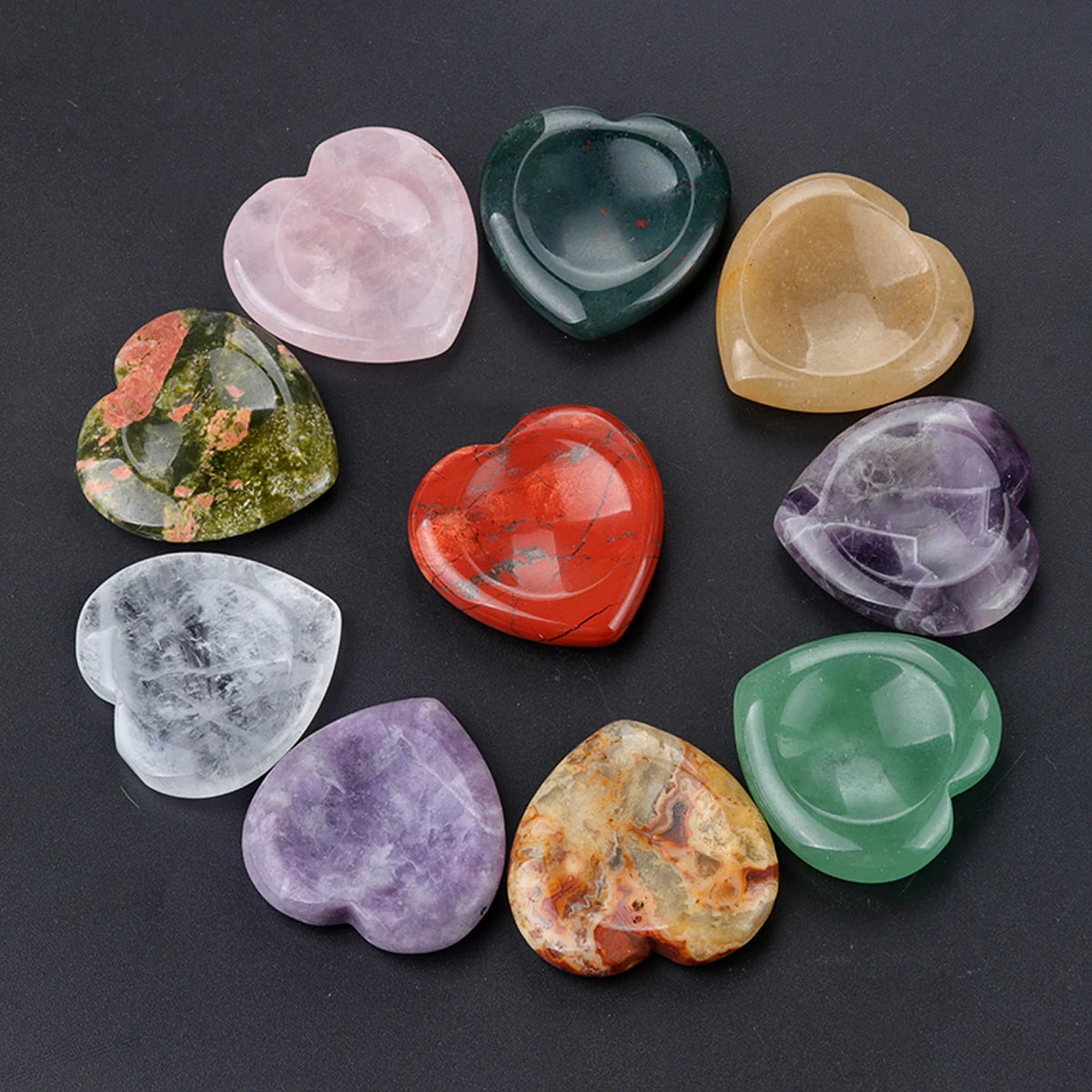 Heart Crystal Worry Stone – Polished Quartz for Stress Relief & Spiritual Grounding