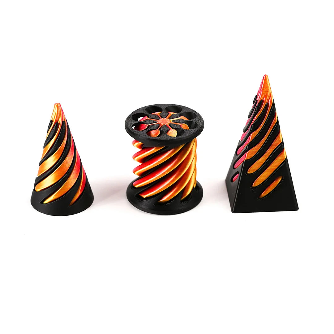 Set of 3 3D Printed Spiral Cone Fidget Toy