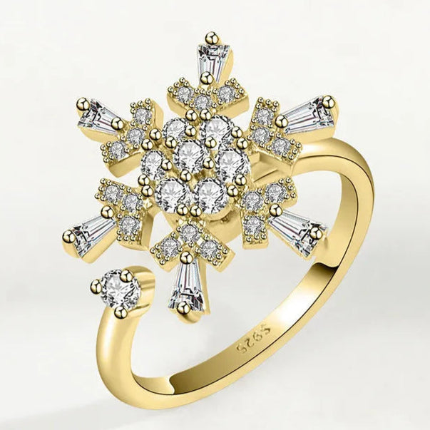 Gold Snowflake Ring Fidget Spinner
