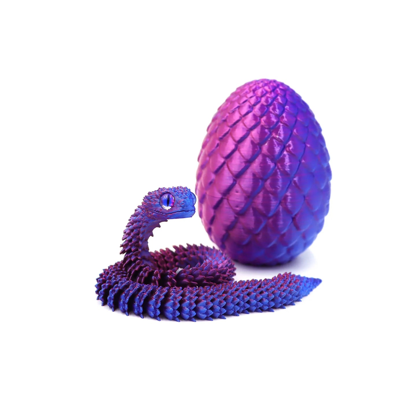 3D Printed Snake Eggs Ornament – Interlocked Desk Sculpture for Visual & Tactile Curiosity