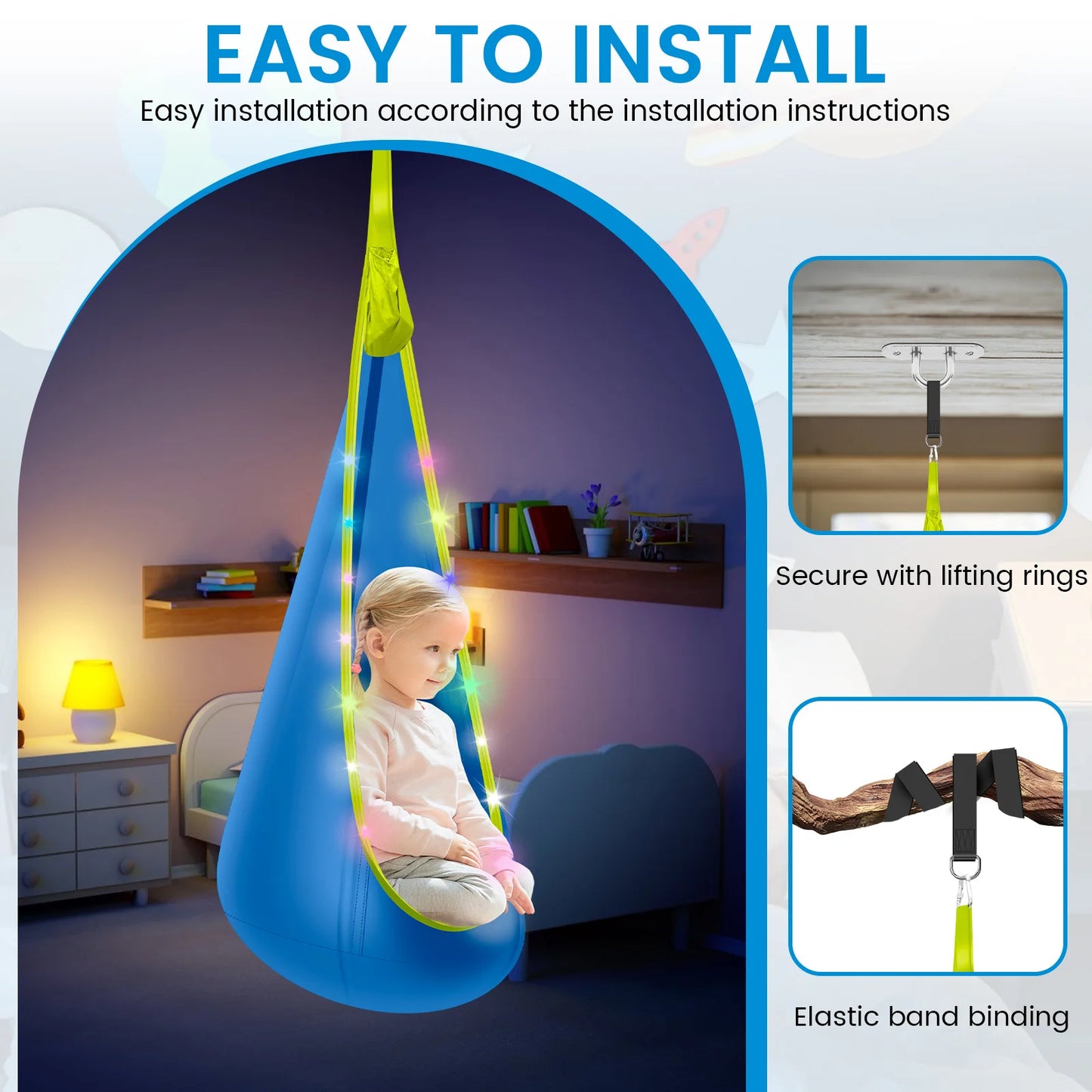 Pod Swing Seat With LED Light