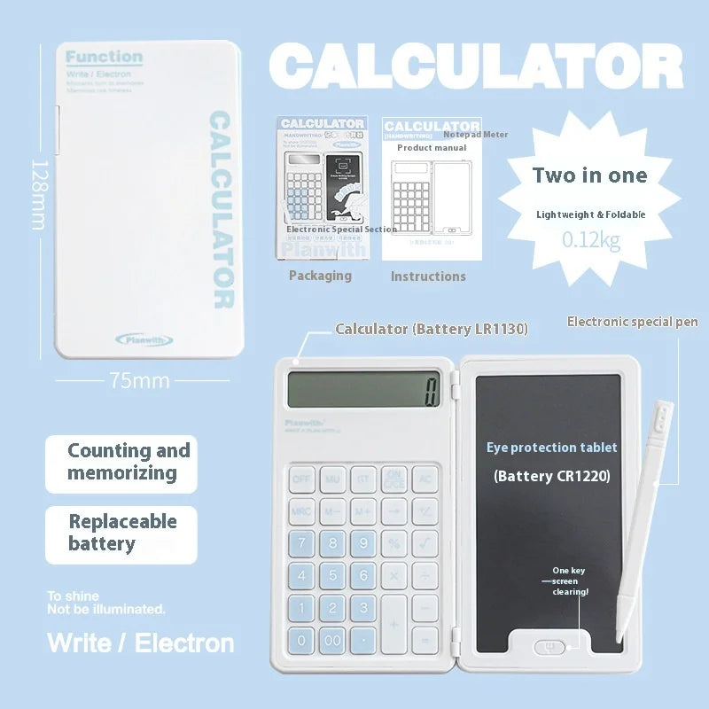 2-in-1 Handwriting Foldable Calculator – Visual Learning Tool for Dyscalculia & Organised Thinking