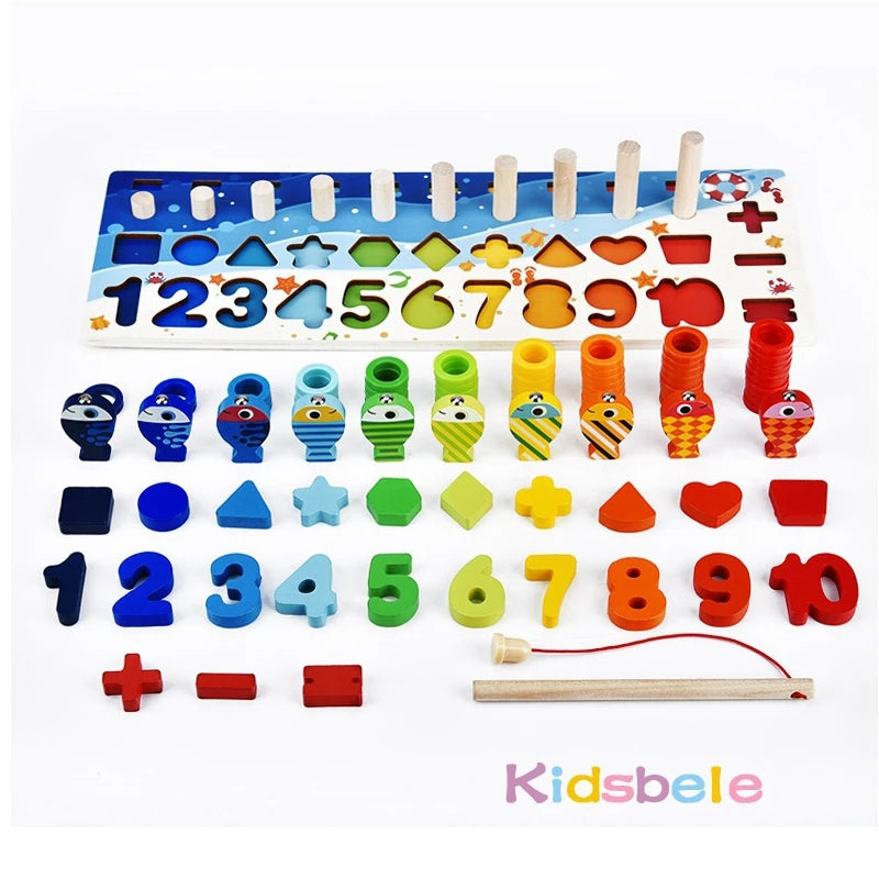 Wooden Number Puzzle Sorting Toys – Visual Numeracy Support for Neurodivergent Learners