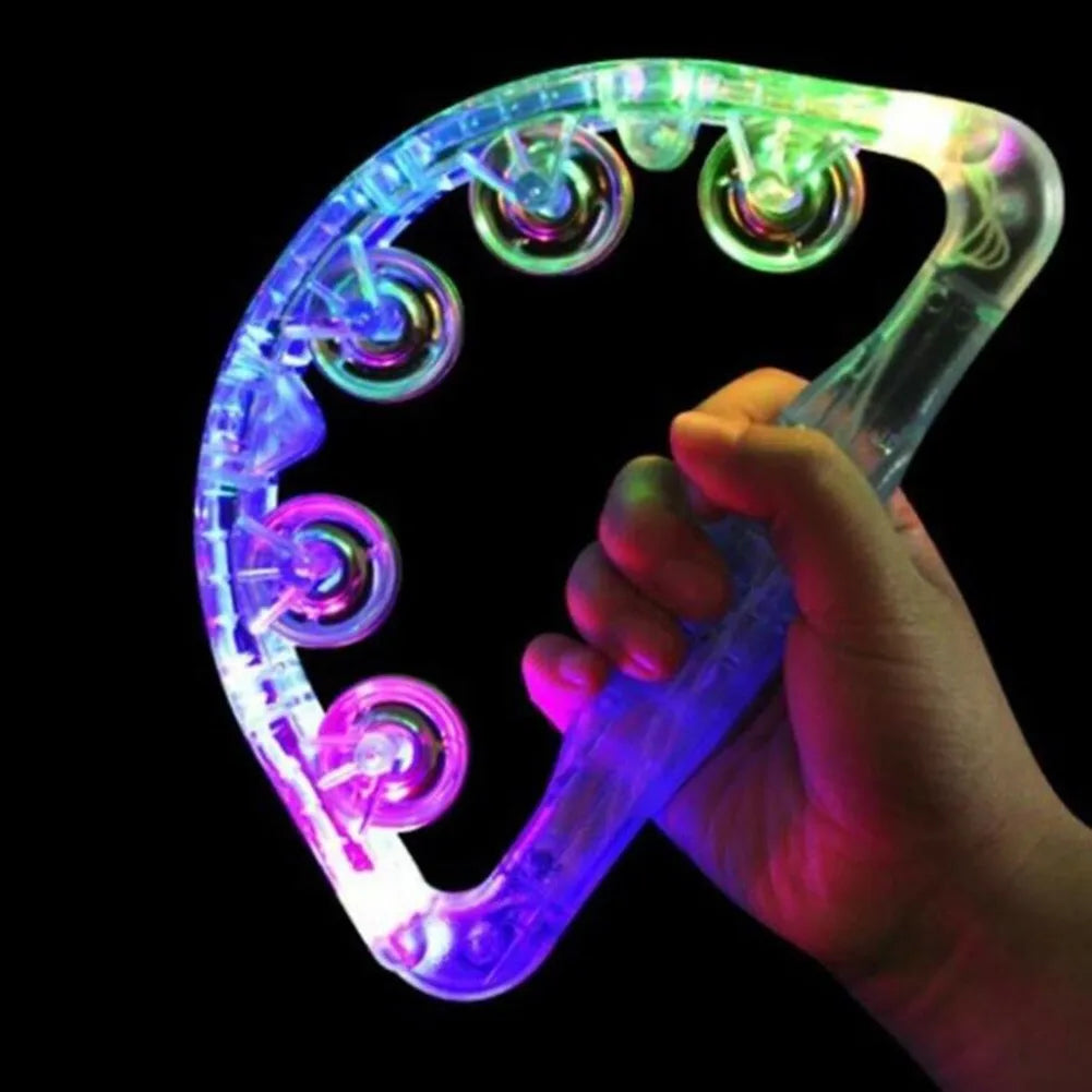 Clear LED Tambourine Clear Light Up Sensory Instrument