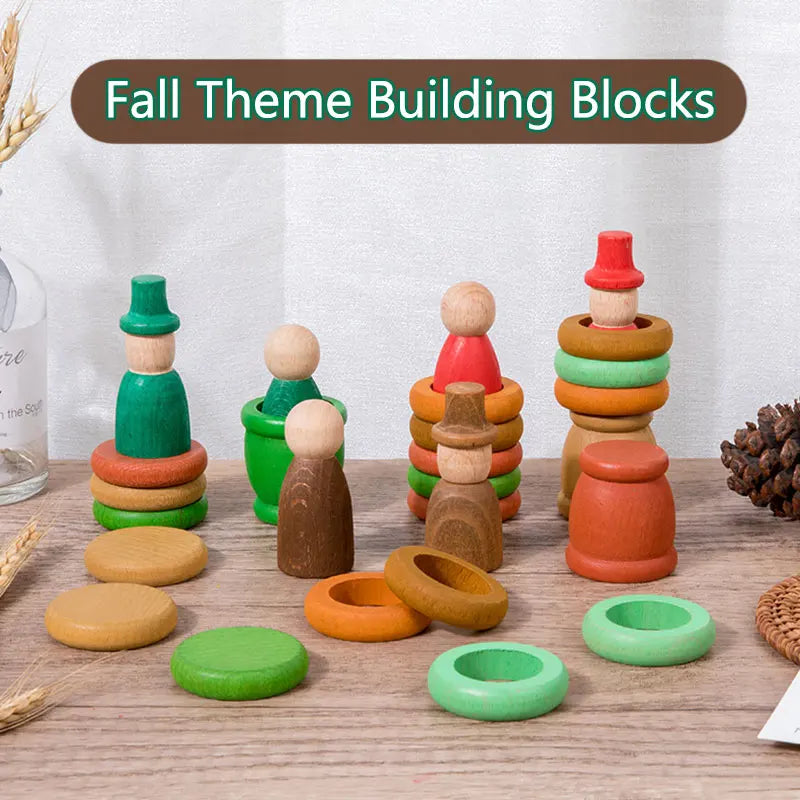 Four Seasons Building People Stackable Game – Wooden Coordination Puzzle for Ages 3–6 | Brozebra