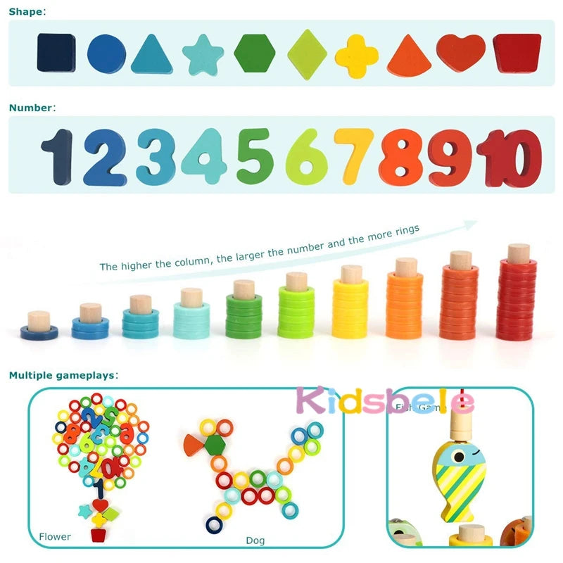 Wooden Number Puzzle Sorting Toys – Visual Numeracy Support for Neurodivergent Learners