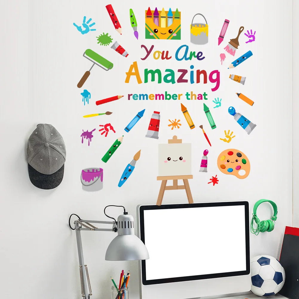 Colourful Inspirational Pencil quote wall sticker