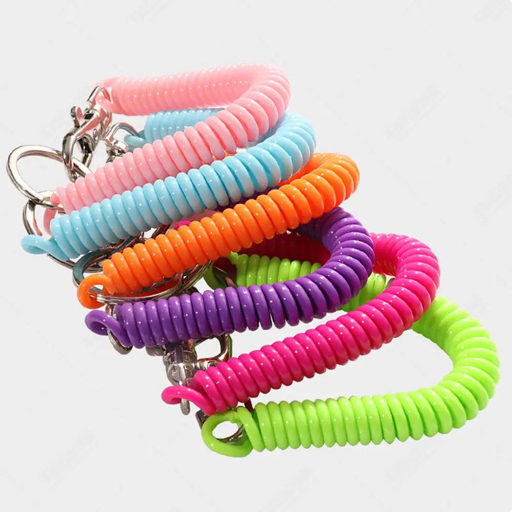 Spiral Elastic Spring Rope Keychain- Tangle-Free Secure Carry