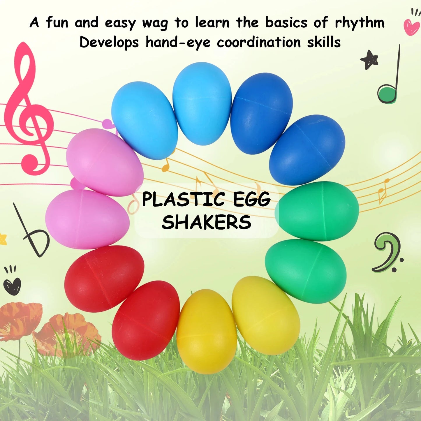 12Pcs Egg Shakers Percussion Musical Instruments