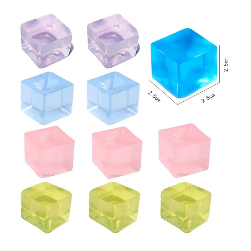 Squishy Ice Cube Fidget Toy, Sensory Gel Relief for Focus & Calm