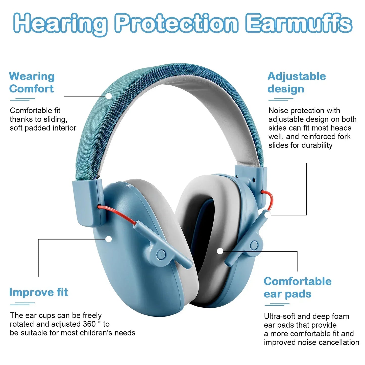 Kids Noise Cancelling Ear Defenders, Sensory Hearing Protection for Focus & Calm