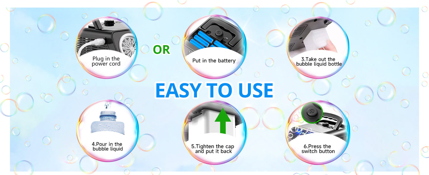 26-Hole Bubble Blower – Portable Machine for Sensory-Friendly Play & Outdoor Fun