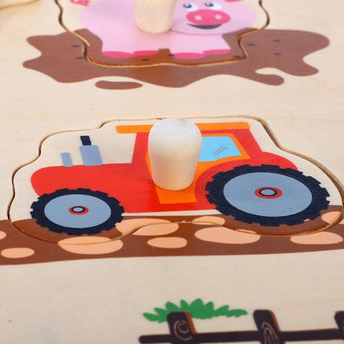 SOKA Farm Peg Puzzle– Wooden Animal Learning Board for Early Reasoning & Motor Skills