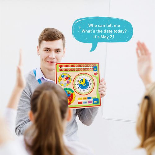 SOKA Wooden Calendar – Interactive Learning Wall Toy for Time, Weather & Season Recognition