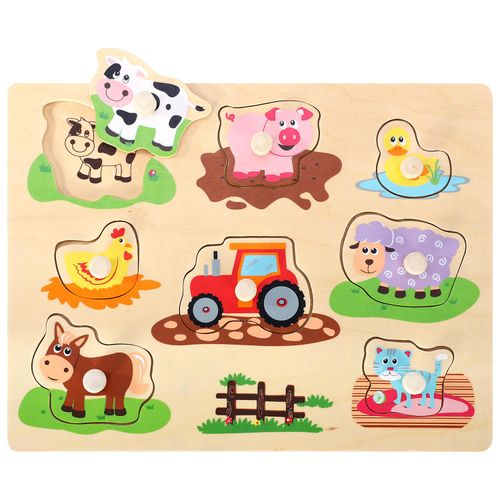 SOKA Farm Peg Puzzle– Wooden Animal Learning Board for Early Reasoning & Motor Skills