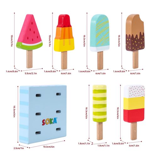 SOKA Wooden Ice Lollies – Pretend Play Sweet Treat Set