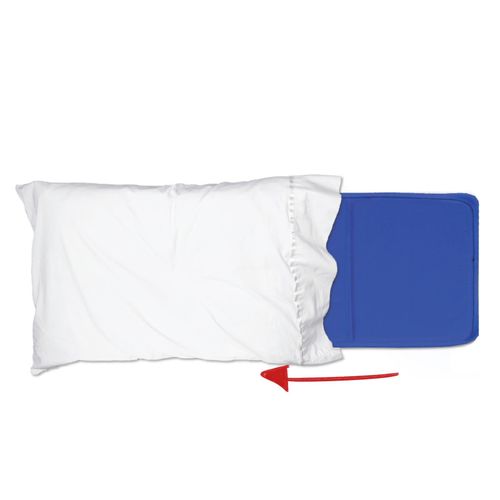 Cooling gel mat placed on pillow, offering passive relief for neurodivergent users