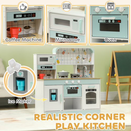 Toy kitchen set showing oven, ice maker, and utensils—ideal for neurodivergent children aged 3 and older.”