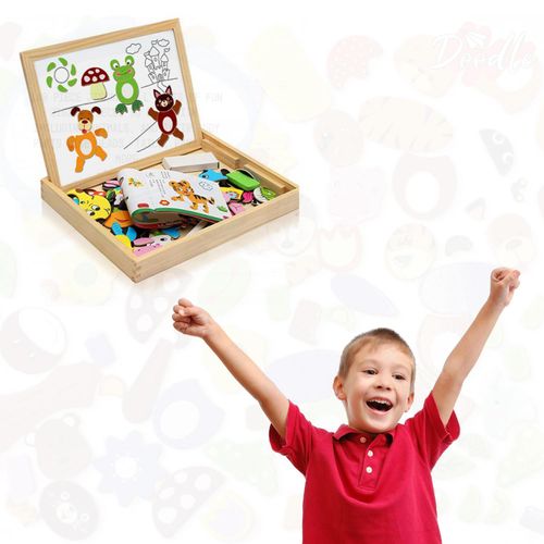 Doodle Wooden Magnetic Puzzle Board – Multifunctional Creativity & Learning Surface