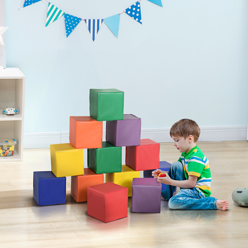 Bright foam activity cubes supporting stacking, crawling and coordination for young children