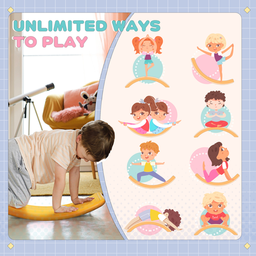 ZONEKIZ Orange Balance Board – Kids Wobble Board for Indoor/Outdoor Movement Play (Ages 3–6)
