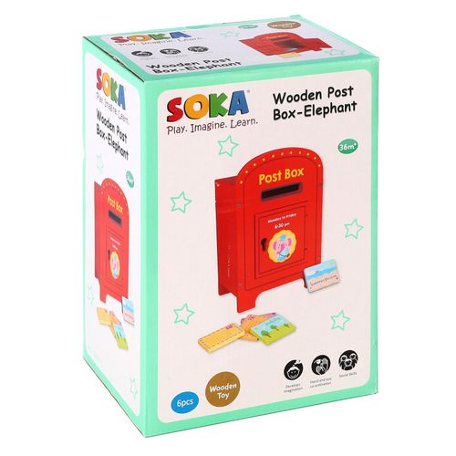 SOKA Wooden Postbox Elephant– Pretend Postal Role Play Set