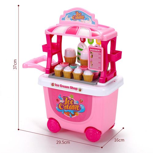SOKA Ice Cream Trolley – 27-Piece Pretend Play Shop for Preschool Skills,