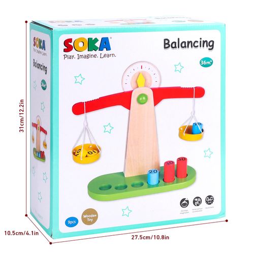 SOKA Wooden Balancing Toy – Early Learning Scale & Weights Set