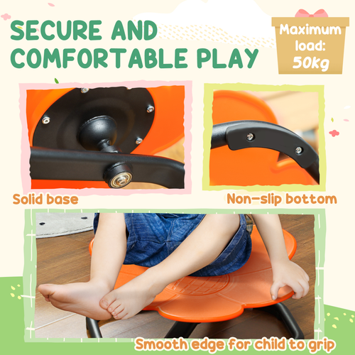 Close-up of sensory spinning seat with anti-slip bottom and smooth ergonomic finish