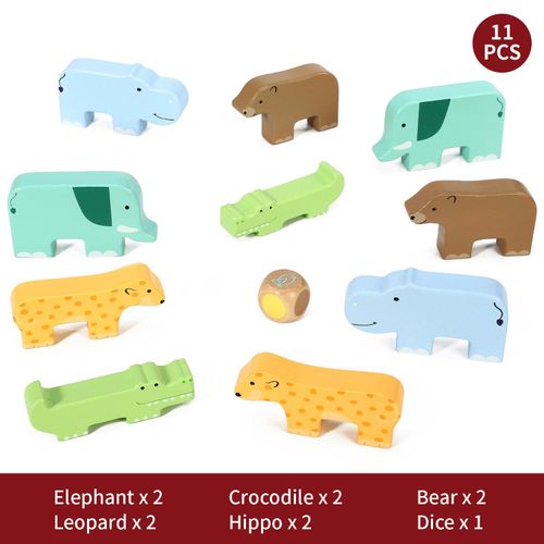SOKA Wild Animal Stacking – Montessori-Inspired Wooden Balance Puzzle Toy