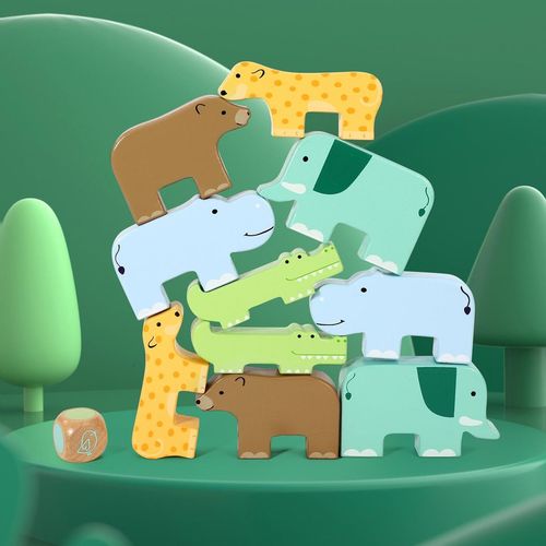 SOKA Wild Animal Stacking – Montessori-Inspired Wooden Balance Puzzle Toy