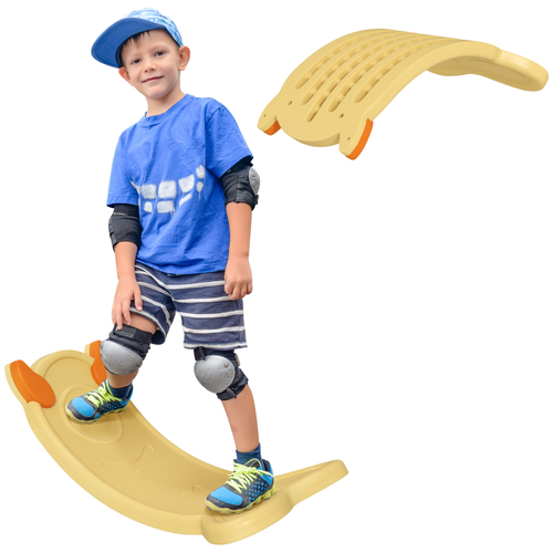 AIYAPLAY Yellow Monster Wobble Board – Dual-Sided Balance Trainer for Kids (Ages 3–6)