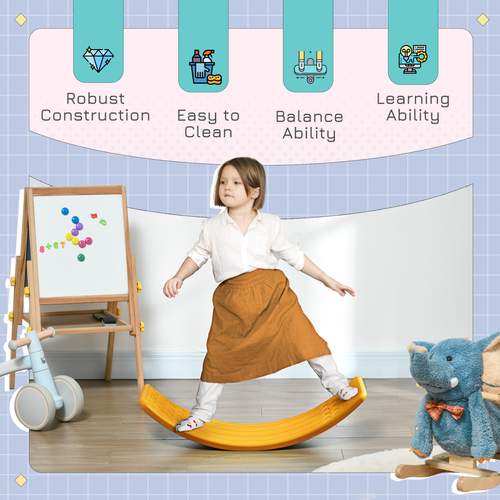 ZONEKIZ Orange Balance Board – Kids Wobble Board for Indoor/Outdoor Movement Play (Ages 3–6)
