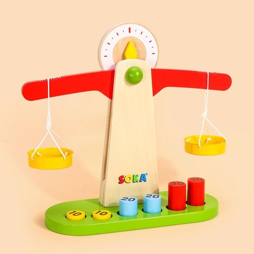 SOKA Wooden Balancing Toy – Early Learning Scale & Weights Set