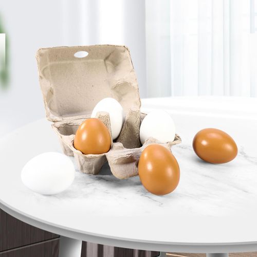 SOKA Wooden Eggs – Pretend Breakfast Play Food in Carton Box