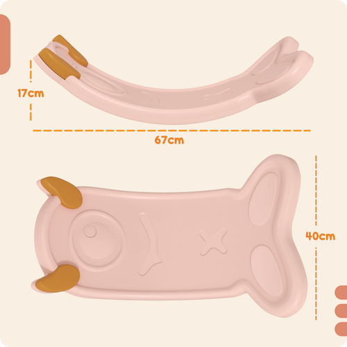 Pink monster-themed balance board for kids supporting coordination and sensory regulation