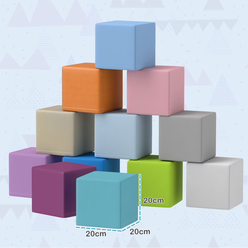 Colourful soft play block set laid out in crawl and climb configuration for toddler sensory play