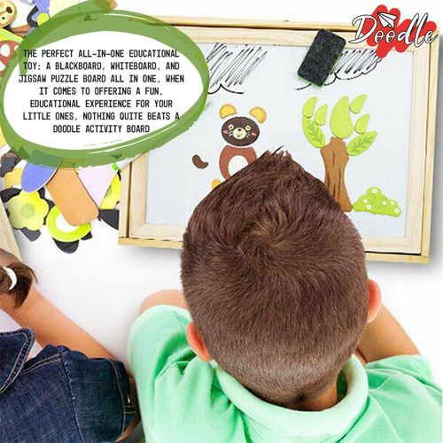 Doodle Wooden Magnetic Puzzle Board – Multifunctional Creativity & Learning Surface