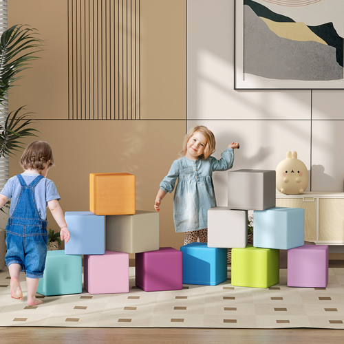 HOMCOM Soft Play Block Set – 12-Piece Foam Climbing Toy for Toddlers
