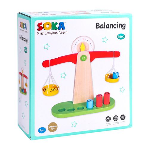 SOKA Wooden Balancing Toy – Early Learning Scale & Weights Set