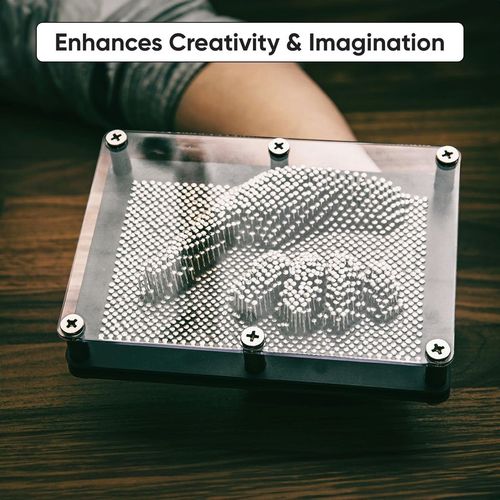 Close-up of pin art toy used for focus and stress relief in neurodivergent support settings.